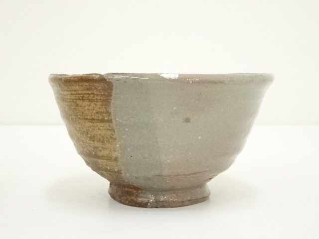 道具 ] - 道具 紀州焼 葵窯造 二代 寒川栖豊 伊羅保掛分茶碗（共箱